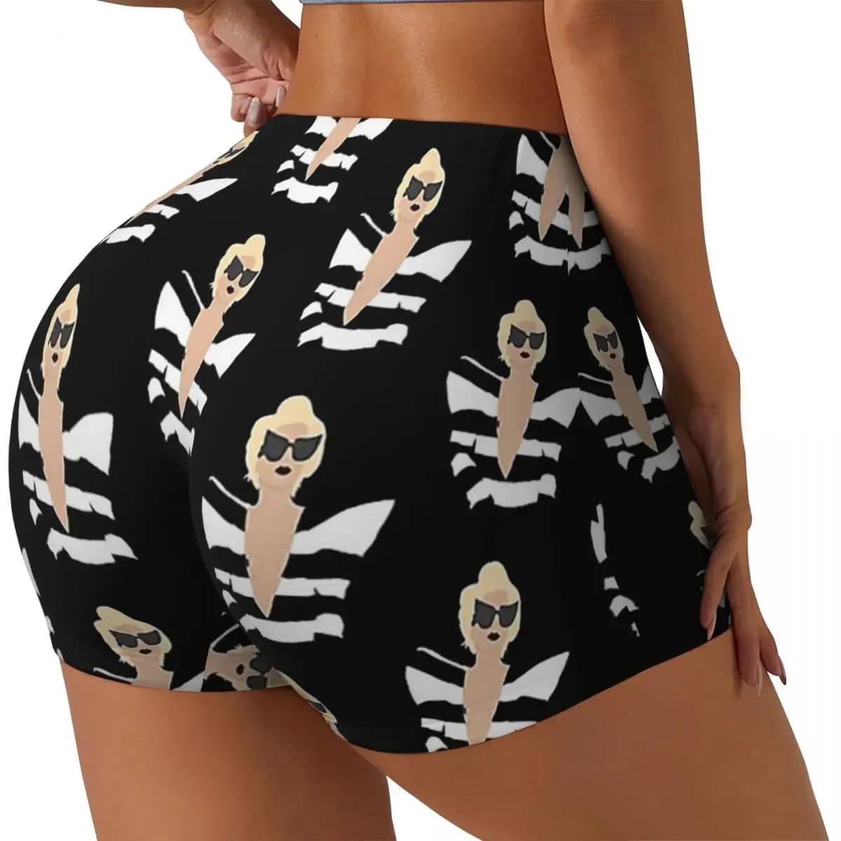Custom Lady Gaga Telephone Women Gym Workout Running Shorts Athletic Volleyball Biker Yoga Shorts