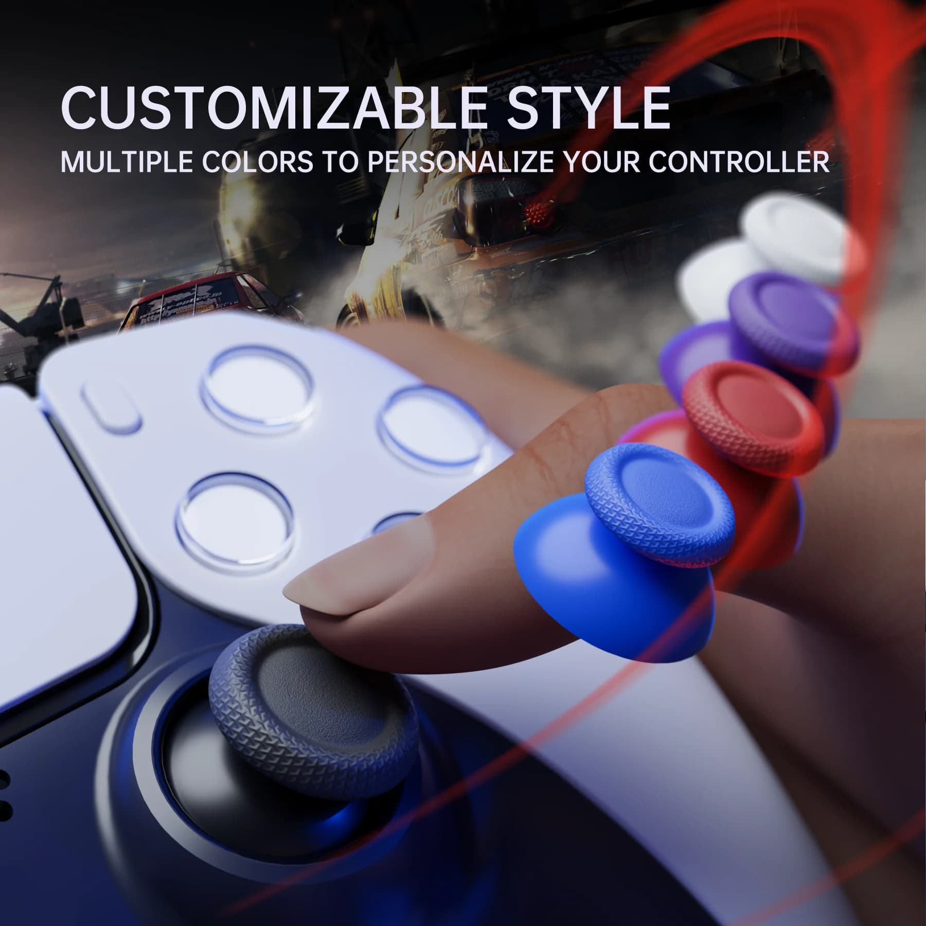 eXtremeRate Pulsante levetta di ricambio nero per controller PS5 per PS4 tutti i modelli, accessori per gamepad joystick stick analogico