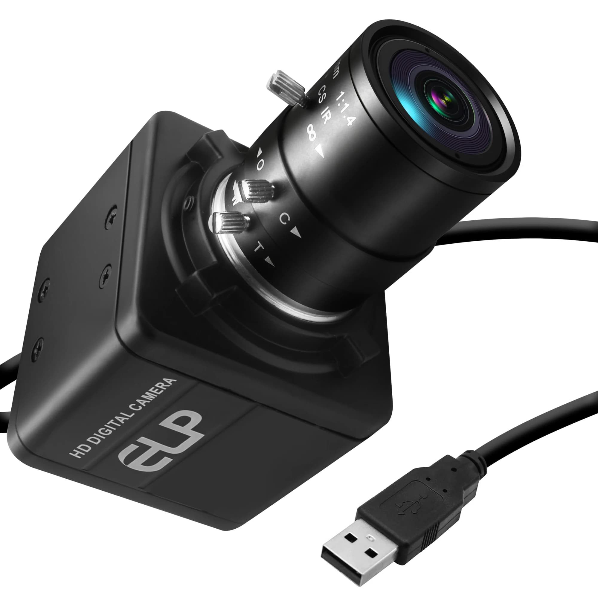 ELP 120fps 210fps Global Shutter USB Camera 800P OV9281 Monochrome Lightburn Mini USB Webcam with 2.8-12mm Zoom Lens