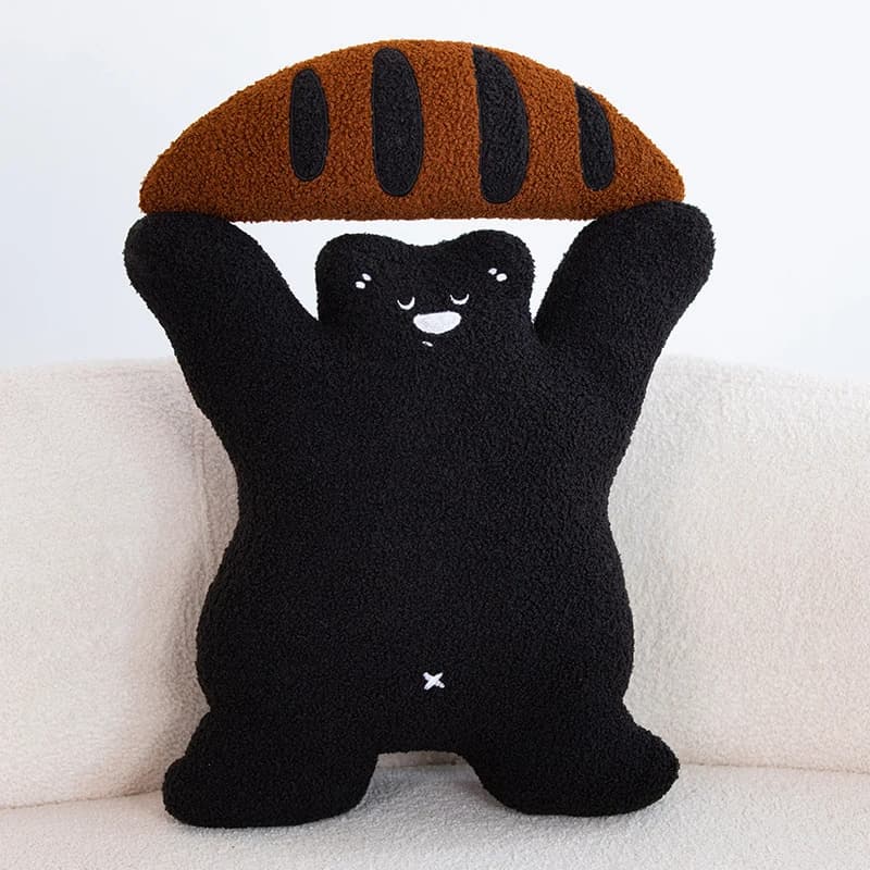 Cuscino Lombare Orsetto Peluche per Adulti, Morbido Cuscino Decorativo per Divano, Letto, Sedia da Ufficio, Camera da Letto, Soggiorno