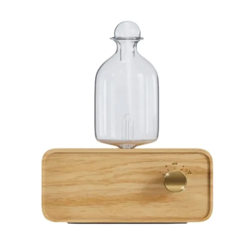 A006-Diffusore di Aromi a Freddo Senza Acqua, Ricaricabile, in Legno e Vetro, per Soggiorno, Casa e Ufficio