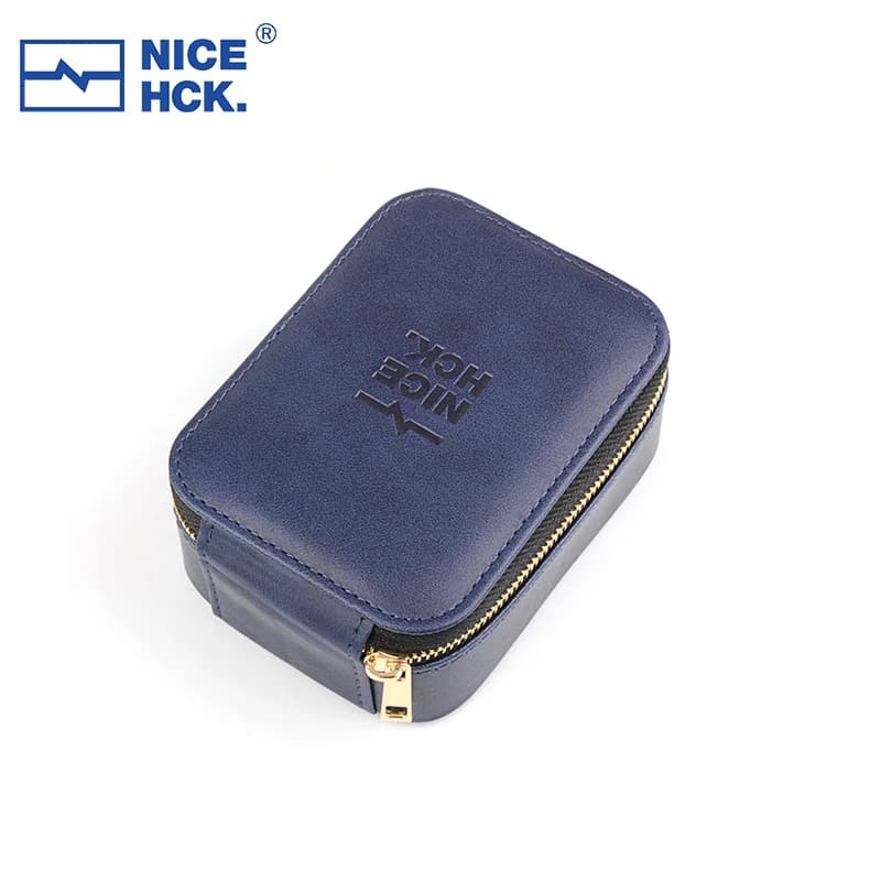 NICEHCK Custodia portatile in PU con tasca a rete Scatola portaoggetti per auricolari con cerniera di grande capacità Organizzatore di cavi Accessori per auricolari per F1 MK4