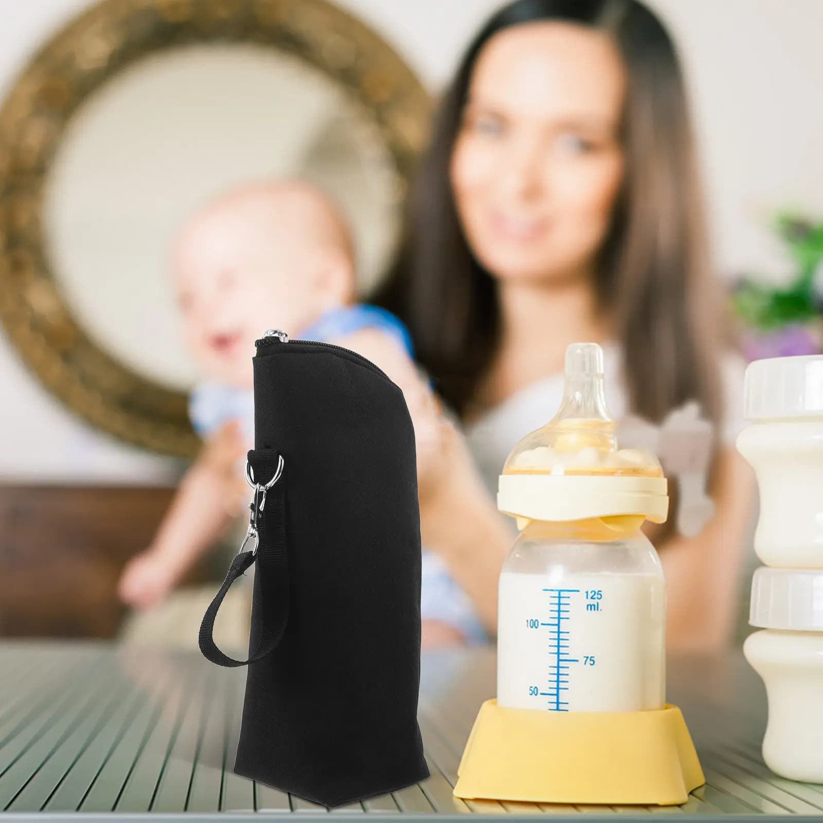 Borsa Termica Portatile per Latte Materno, Borsa Isolante per Biberon da Viaggio, Organizer Termico per Bottiglie per Mamme in Allattamento e Asilo Nido