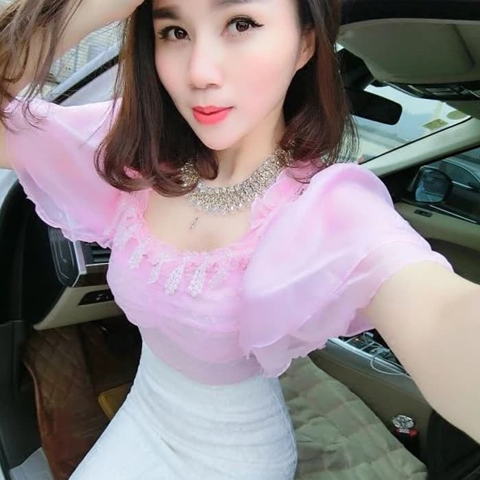 Spring Summer Autumn Short Sleeve Backless Women's Top Pure Color Lace Trim Blouse Korean Style Commute round Neck Shirt