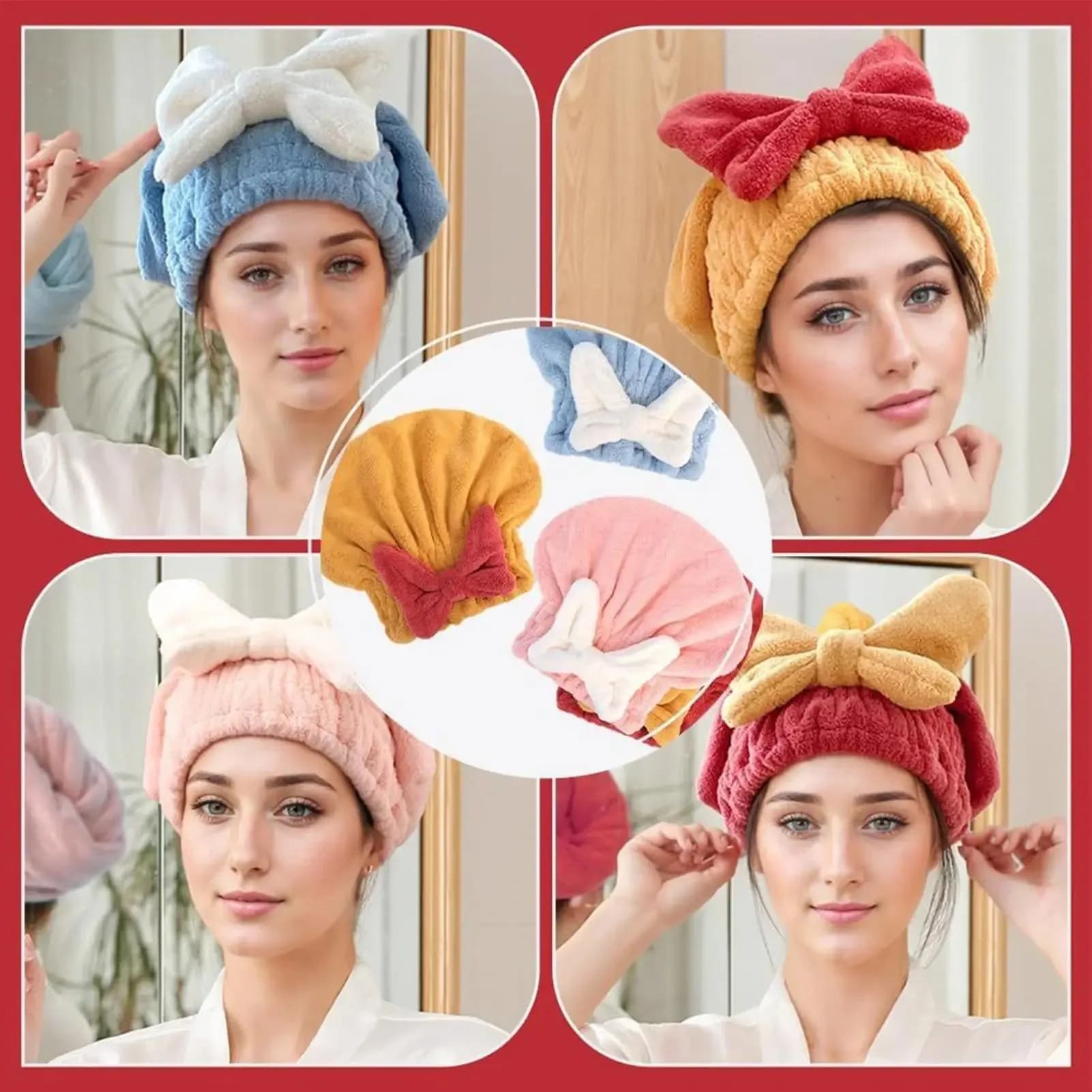 Asciugamano per Capelli in Microfibra Super Assorbente e ad Asciugatura Rapida, Turbante Leggero per Donne Dopo la Doccia, Nuoto, Palestra