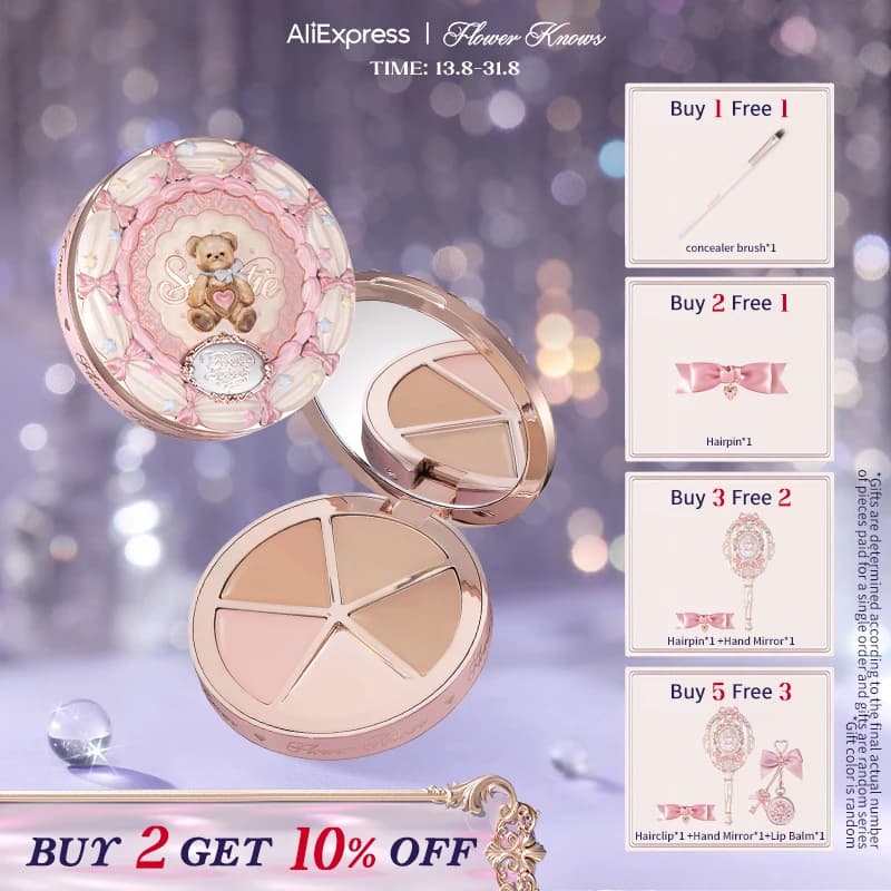 Flower Knows The Sweetie Bear Collection 4-Color Concealer Palette