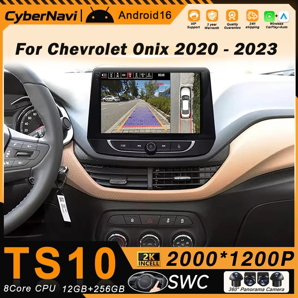 Autoradio Android per Chevrolet Onix 2020-2023, 2 Din, Lettore Multimediale Video, Navigazione GPS, Carplay, 5G WIFI, Bluetooth, 2Din
