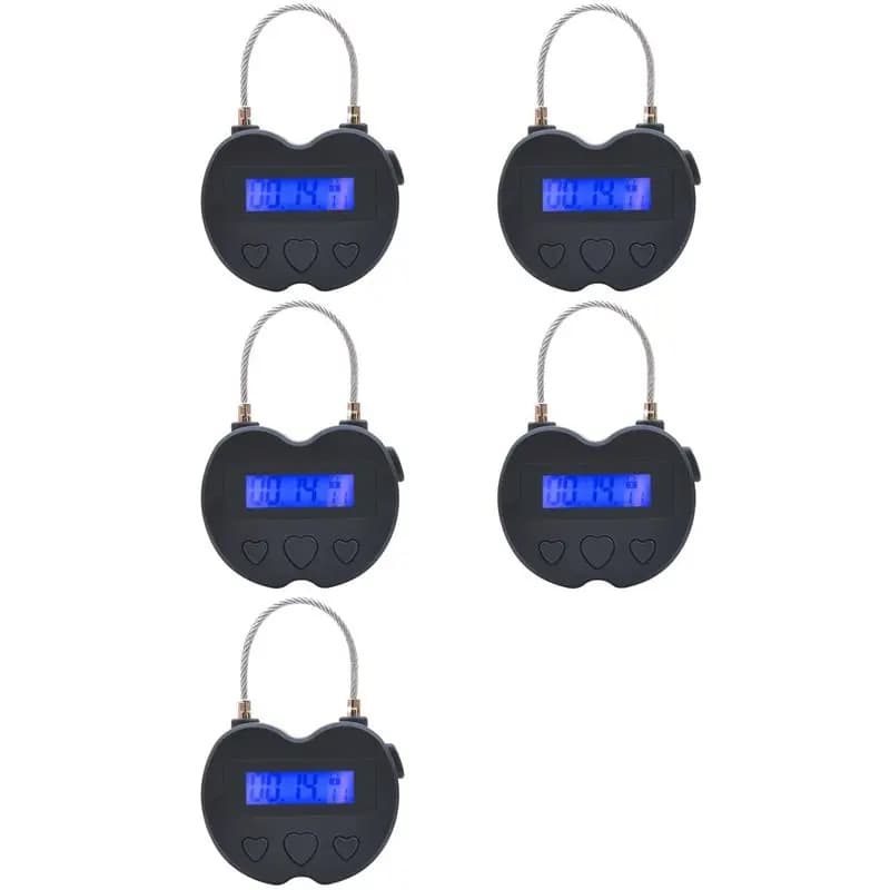 【GRANKSGIVING DAY】 5X Smart Time Lock Display LCD Time Lock USB ricaricabile timer temporaneo lucchetto timer elettronico da viaggio nero