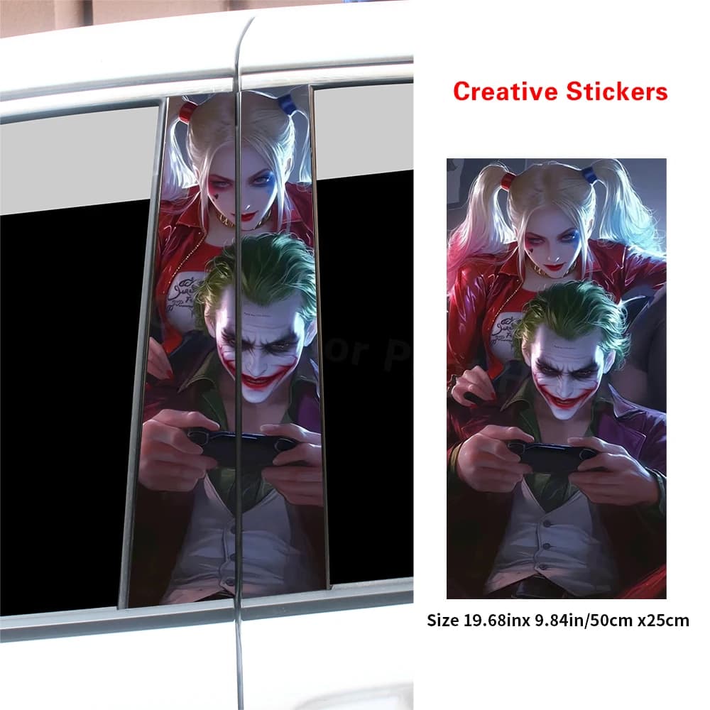 1PC Divertente Clown CP Adesivi Per Auto Auto B Pilastro Impermeabile Colonna Centrale Decorazione Della Copertura Graffi Protezione Solare Decalcomanie Per Porte In Vinile