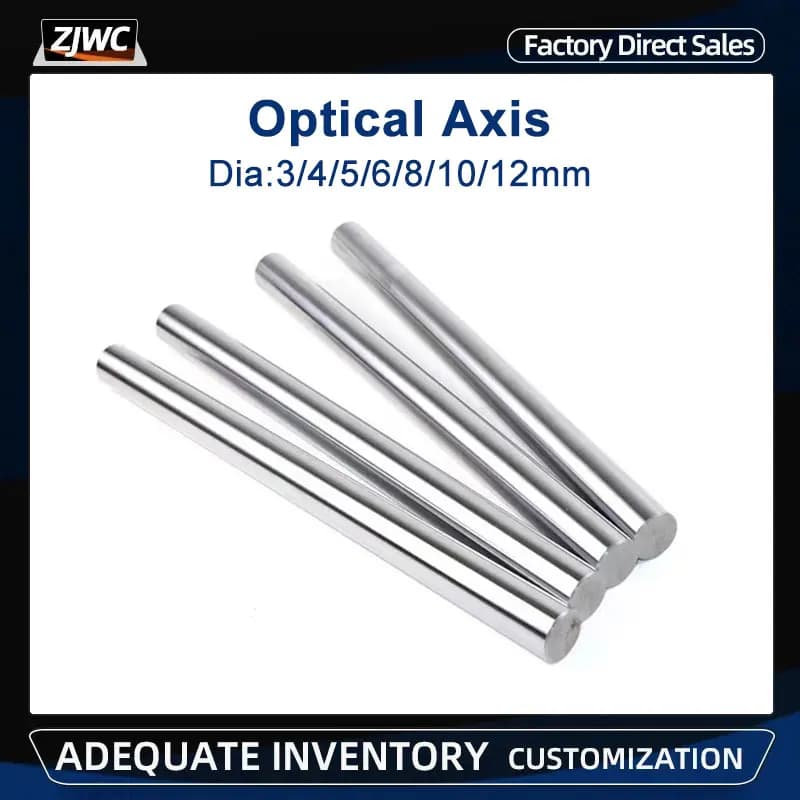 Aste lisce temprate cromate Barra tonda Asse ottico 3mm 4mm 5mm 6mm 8mm 10mm 12mm Albero lineare per parti della stampante 3D CNC