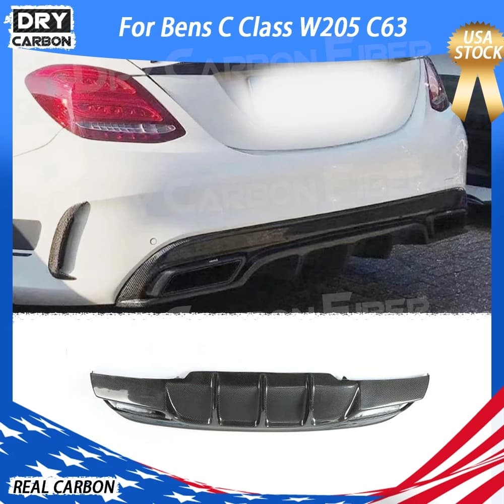 Spoiler diffusore per labbro posteriore in fibra di carbonio per Mercedes Benz classe C W205 berlina 4 porte C180 C200 C300 C63 2016-2019 Kit corpo paraurti