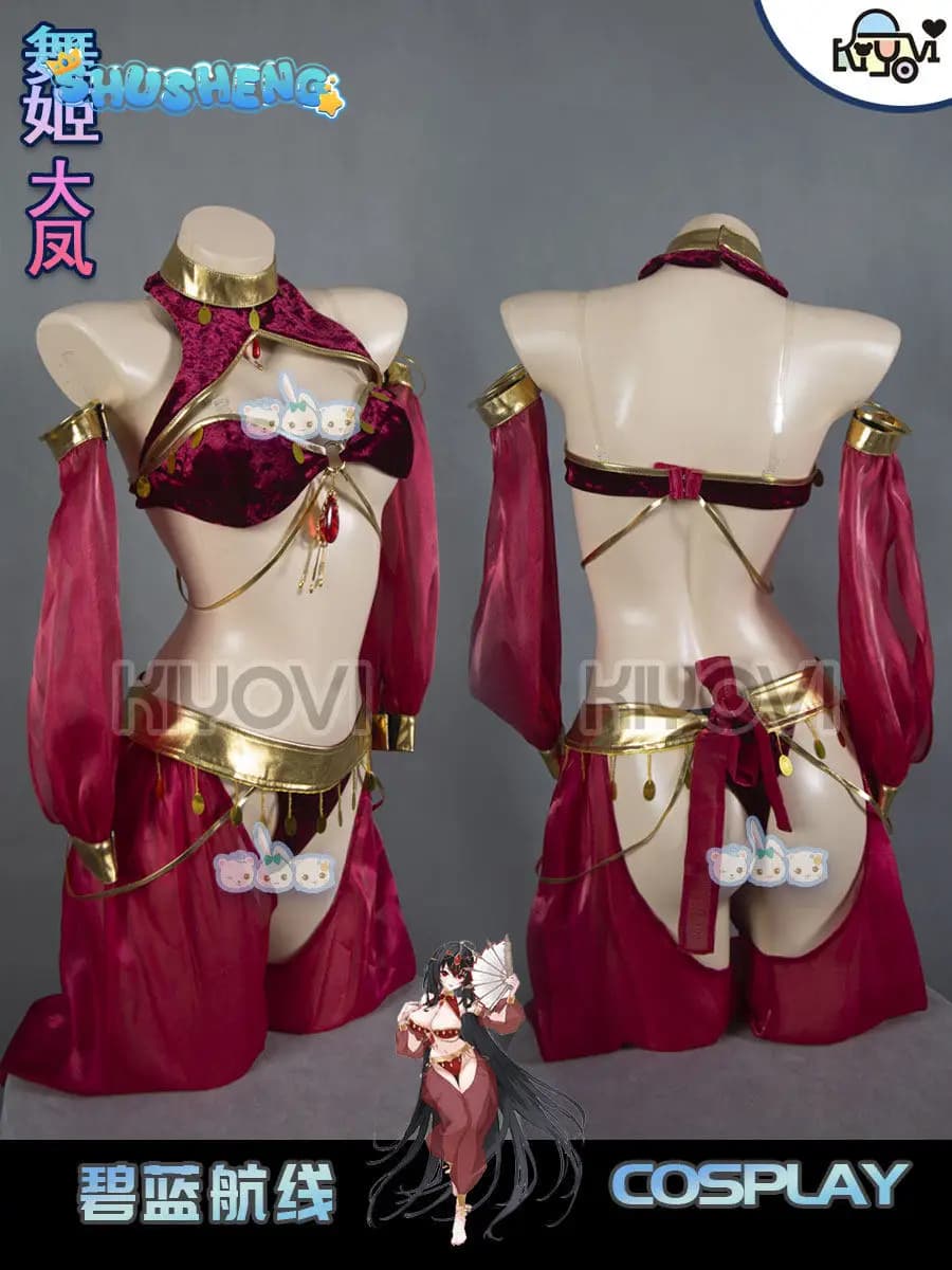 Costume cosplay Anime Azur Lane Taihou per donna, top sexy da ballerina, accessori gonna, elegante uniforme Taihou per Halloween e carnevale