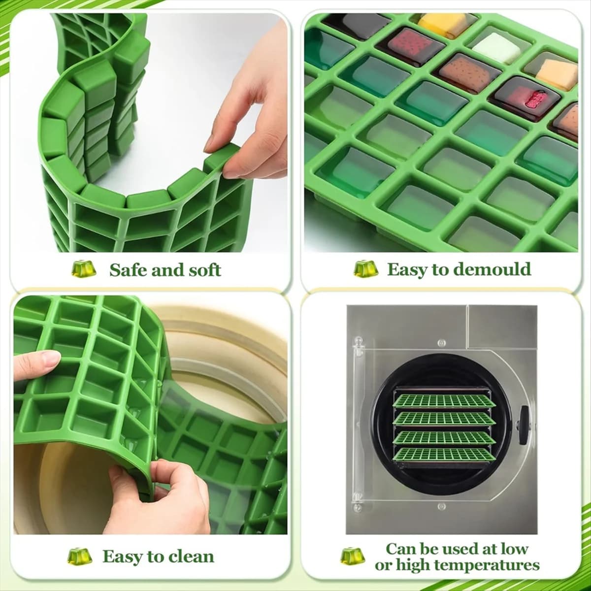 【Copno nuovo utente】 5 stampi per alimenti in silicone per il raccolto Congelatore destro Raccolta Vassoi quadrati medi divisori Stampo per alimenti