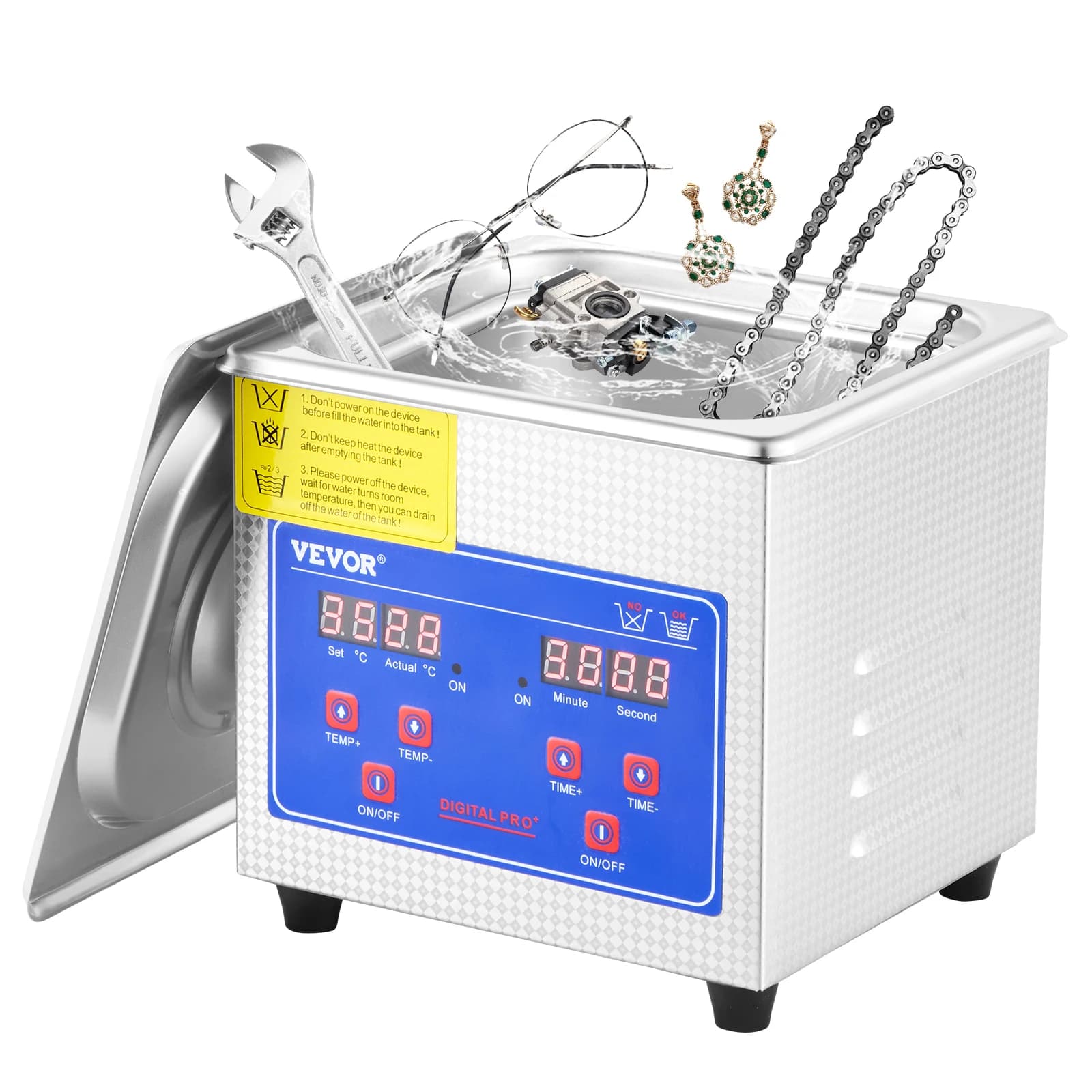 SucceBuy 1.3L Ultrasonic Cleaner Lave-Piatti Portable washing machine with digital timer Ultrasound Jewels for home Clean household appliances