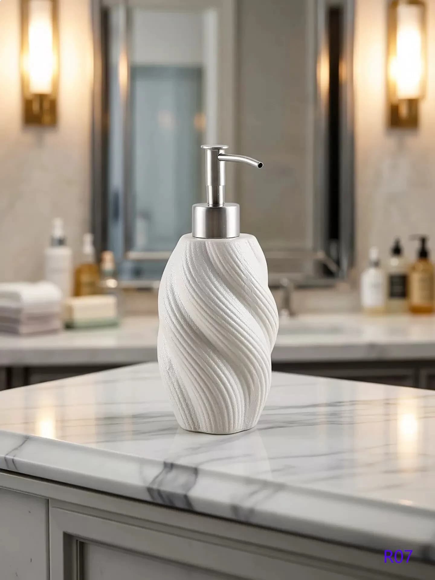 Coarse Pottery Press Bottle for Shampoo Body Wash Lotion Dispenser