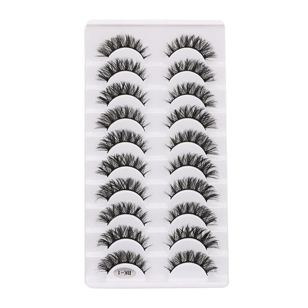 Ciglia Finte a Striscia Intera, Volume 3D Fatte a Mano, Effetto Visone Naturale, Lunghe, Cruelty-Free, Strumenti per Trucco Occhi, Extension Ciglia