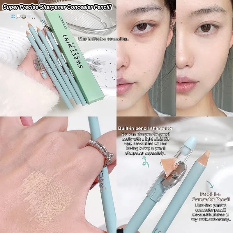 Penna correttore a doppio effetto in legno, Illumina la strappo e nasconde le cicatrici da acne Temperamatite, Trucco impermeabile dalla consistenza liscia