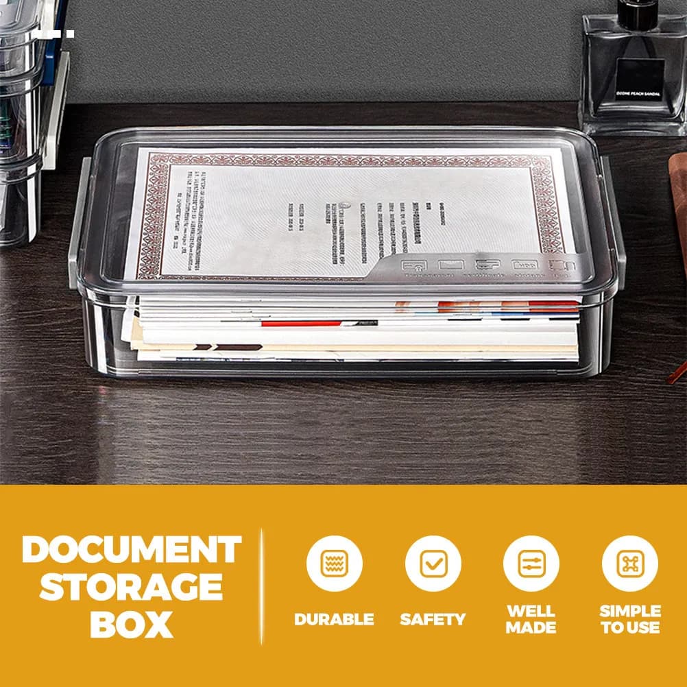 Organizzatore di Documenti Impilabile Trasparente, Scatola Portadocumenti per Scrivania e Libreria, Uso Ufficio, Materiale Premium PET ABS Trasparente