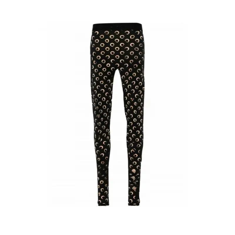 Ice Silk Leggings for Women High Waisted Stretchy Solid Color Moon Print Retro Tummy Control Versatile Pants