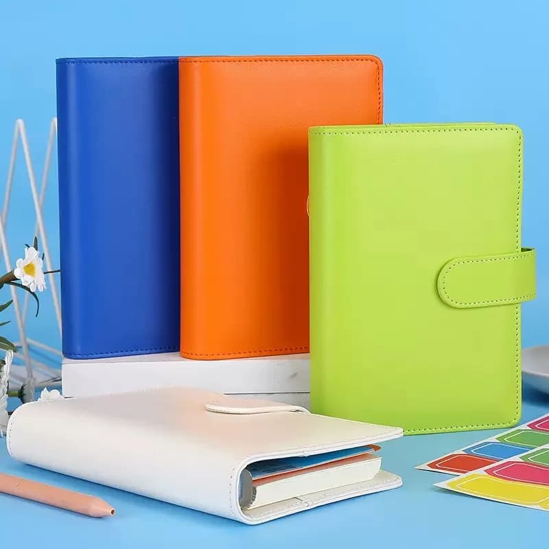 Macaron A6 PU Leather Loose-Leaf Account Book Edition with Inner Pages Notebook Creative Cash Budget Financial Planner Journal