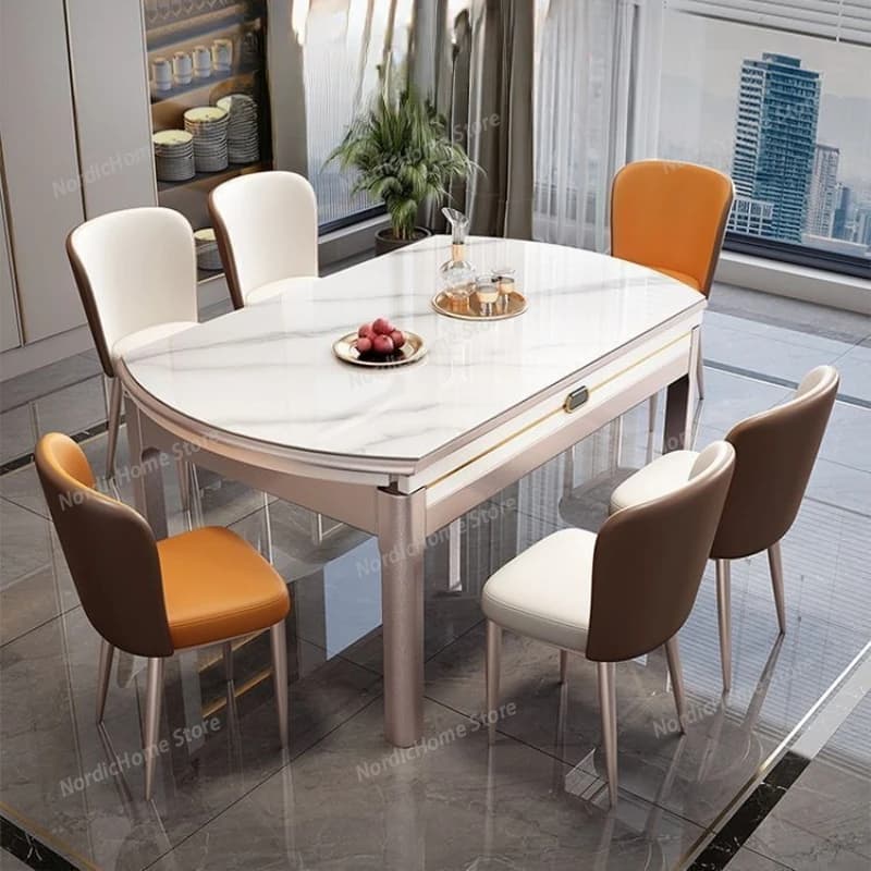 Tavoli da Pranzo Moderni di Lusso Salvaspazio Rotondi - Mesa Comedor Arredamento di Lusso per la Casa