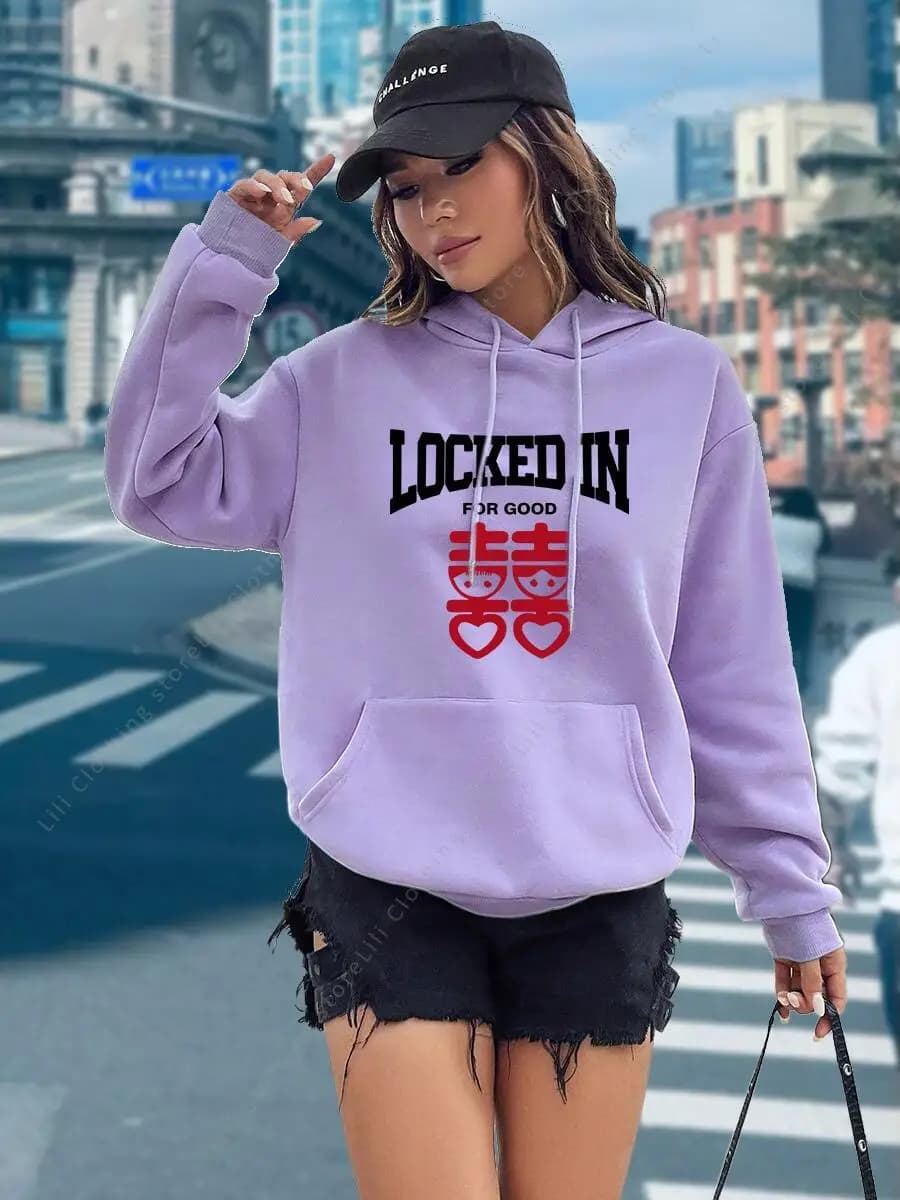 Felpe con Stampa Divertente per Donne, Nuova Collezione 2026, Magliette con Cappuccio Estetiche, Abbigliamento Moda Streetwear Y2k