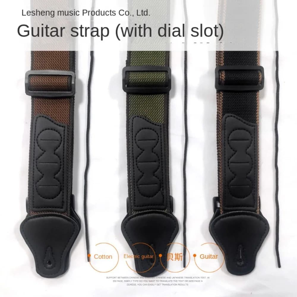 Con 3 porta plettri per chitarra Tracolla per chitarra folk Tracolla per chitarra elettrica in pelle PU in cotone Comoda cinghia