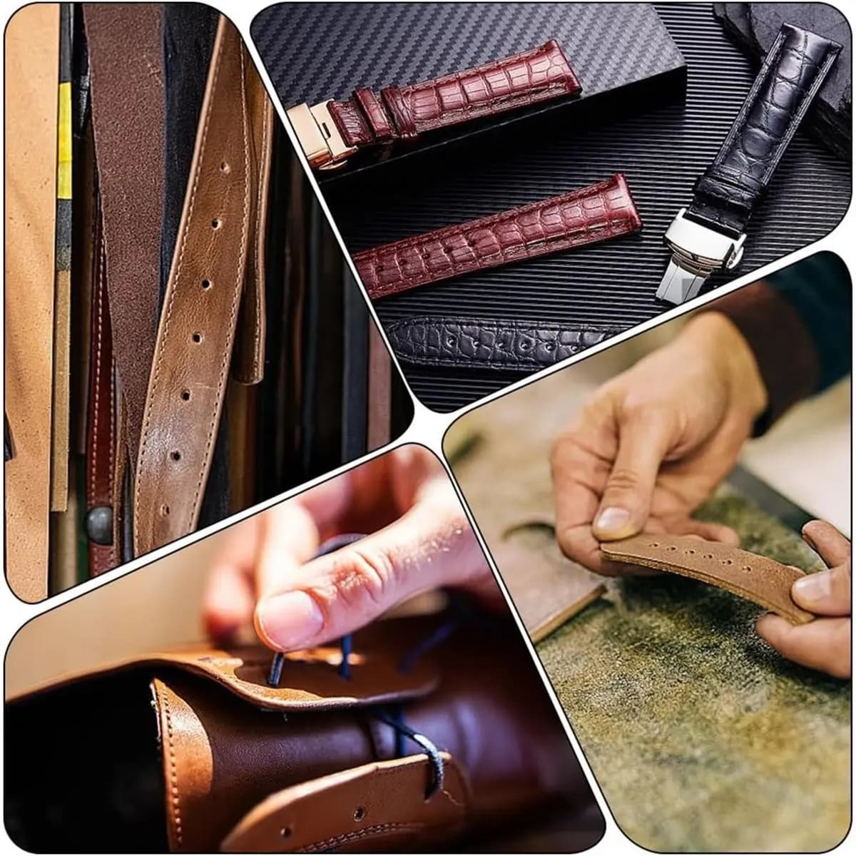 A793P ~ Punch Handle Belt Hole Puncher Adjustable Automatic Punching Tool with 6 Tips Size or Leather Belt Bag Wristband