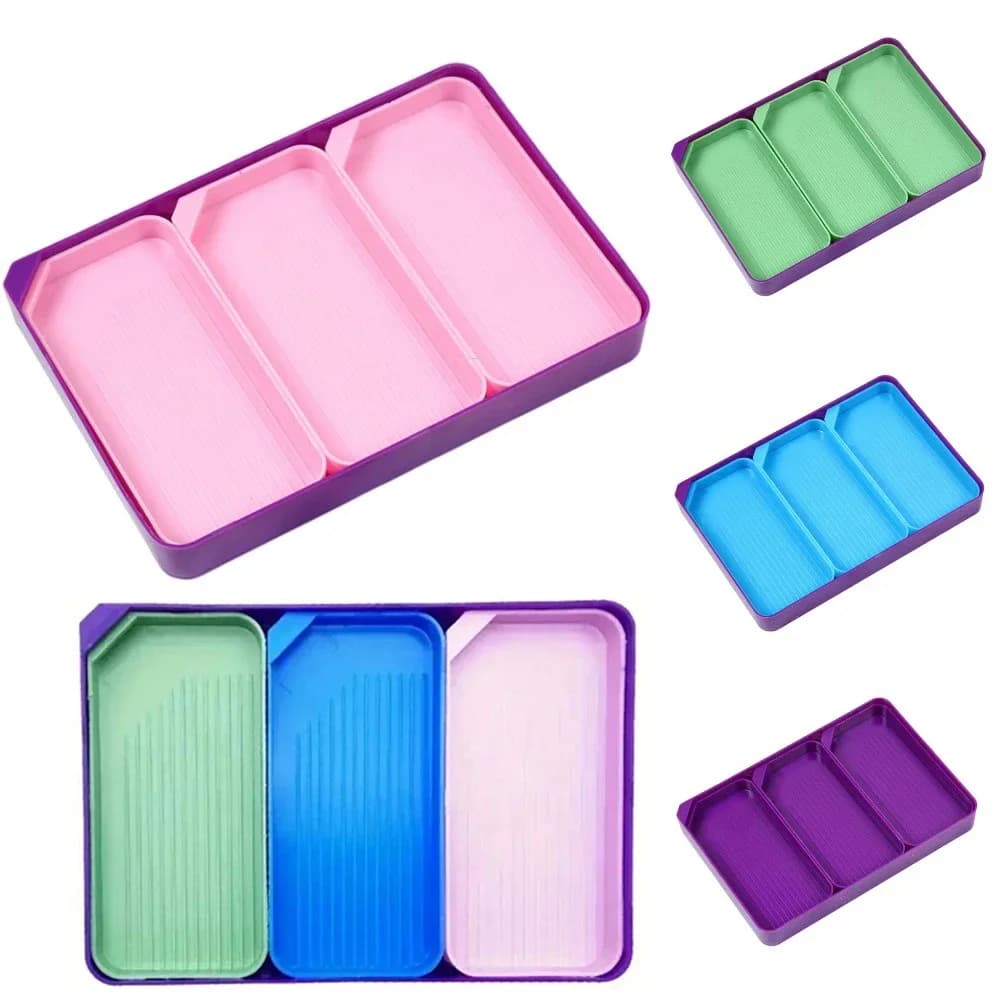 1set vassoio per pittura diamante colorato 3 in 1 penna per pittura colla vassoi per perline di argilla Kit tappetino antiscivolo ricamo cucito accessori fai da te