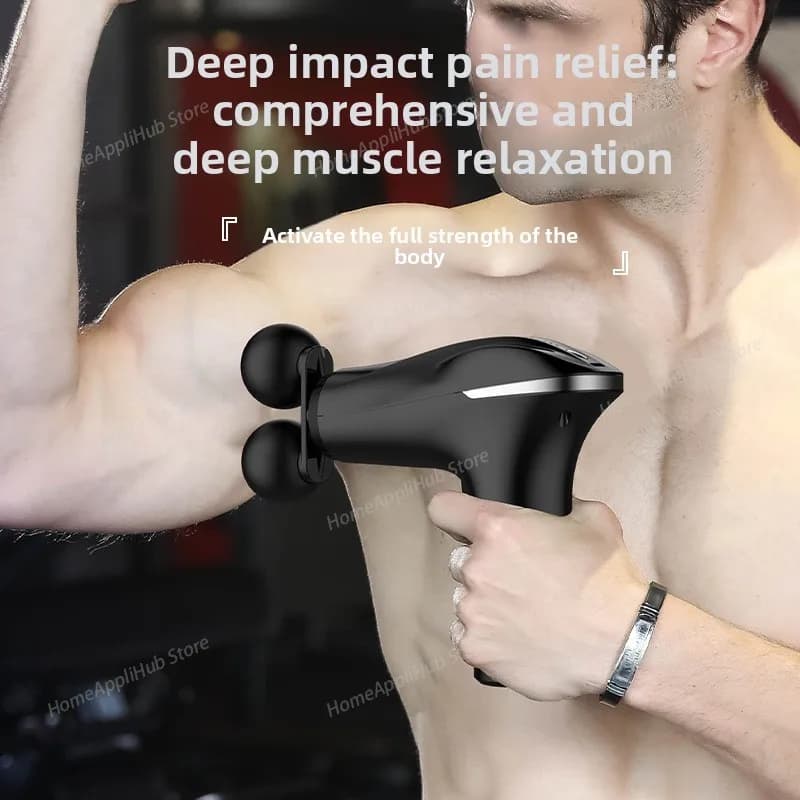 Mini testine per massaggio doppie a vibrazione ad alta frequenza Pistola per massaggio leggera per il relax e il sollievo muscolare per alleviare lo stress