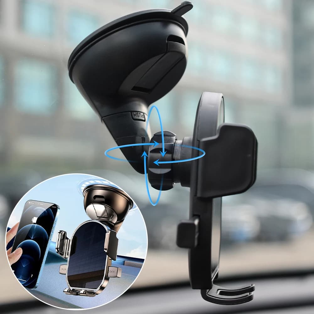 Supporto per telefono da cruscotto Supporto per auto Forte ventosa per parabrezza Rotazione a 360° Supporto GPS universale per staffa automatica per smartphone