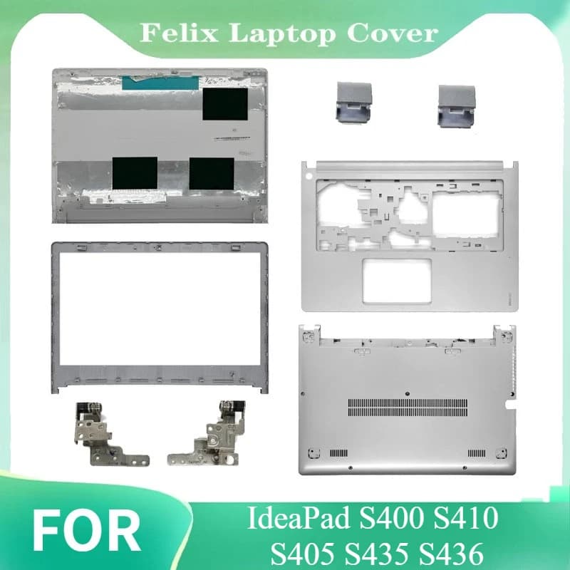 Per IdeaPad S400 S410 S405 S435 S436 LCD per laptop posteriore/lunetta anteriore/cerniere/poggiapolsi/custodia inferiore NO Touch