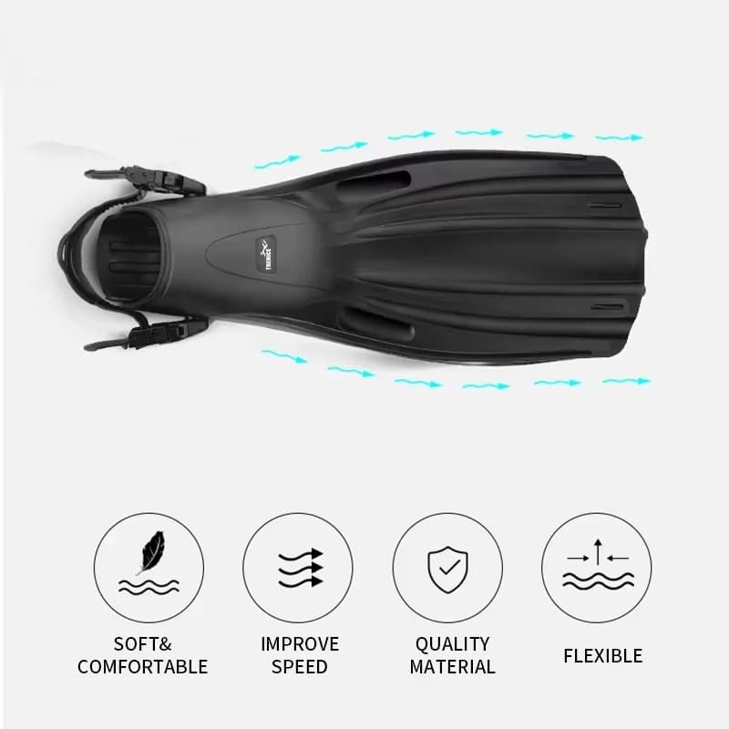 2026 Hot-Selling Adjustable Swimming Fins - Long Flippers for Snorkeling, Diving & Swimming Training