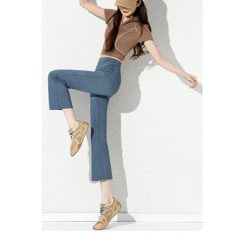 2026 Summer Peach Jeans High Waist Yoga Leggings Butt Lifting Breathable for Gym Running