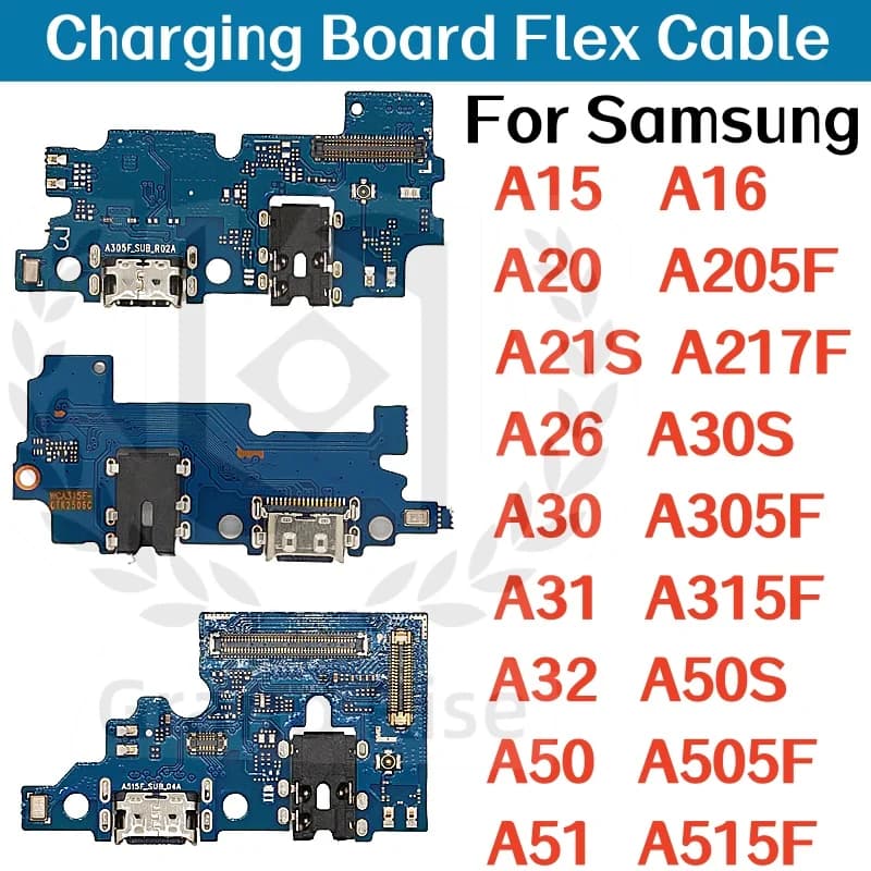 Cavo flessibile per scheda di ricarica USB per Samsung A15 A16 A205 A21S A217 A26 A30S A315 A32 A50S A505 A515F Porta caricabatterie Dock connettore