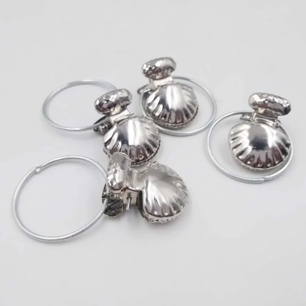 8Pcs Curtain Clips Stainless Steel Shell Design Strong Grip Window Drapery Hooks Clamps for Rods Silver Sliver Hooks