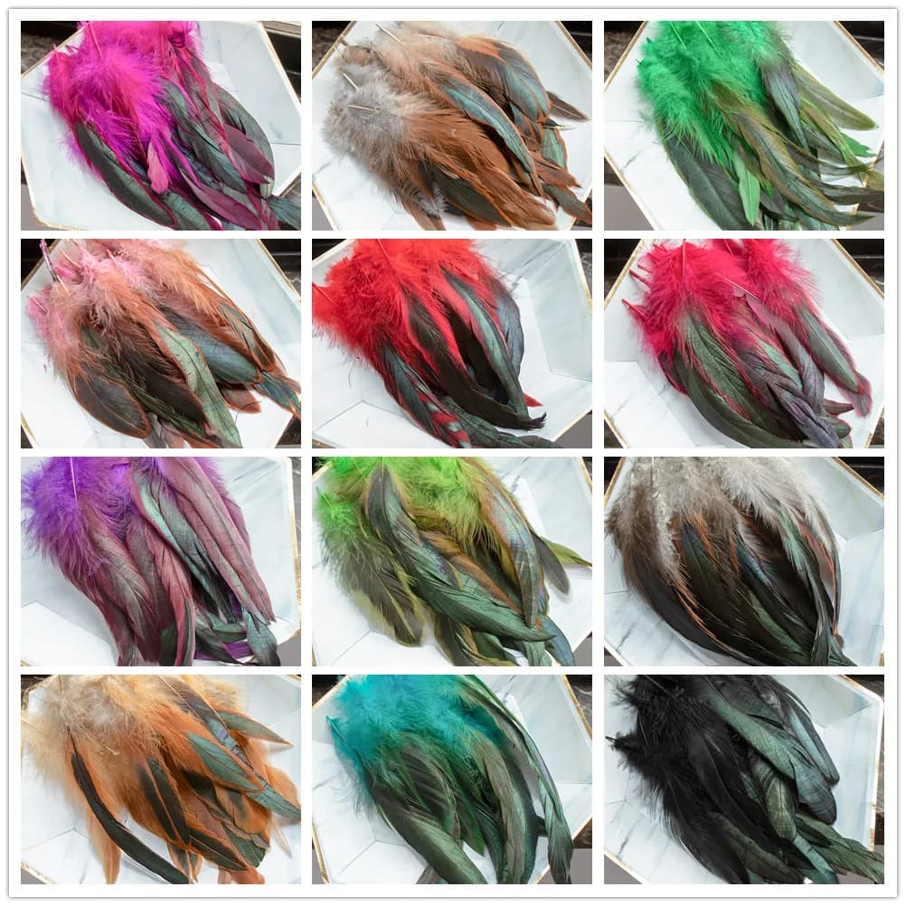 15-20CM Natural Rooster Feathers 50/100/200PCS Dyed Chicken Feathers for DIY Jewelry Dream Catcher Wedding Party Costumes Decor