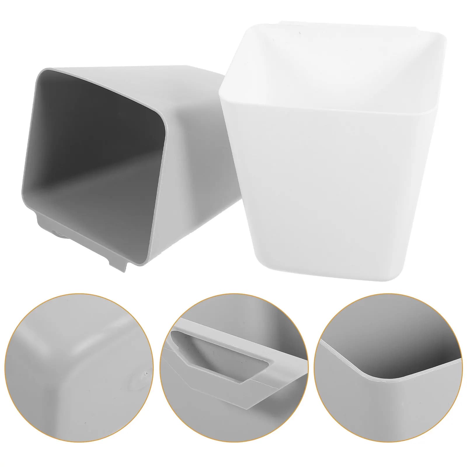 2 Pezzi Contenitori Sospesi in Plastica per Carrello, Piccoli Bidoni per Rifiuti, Organizzatori per Casa, Cucina, Ufficio