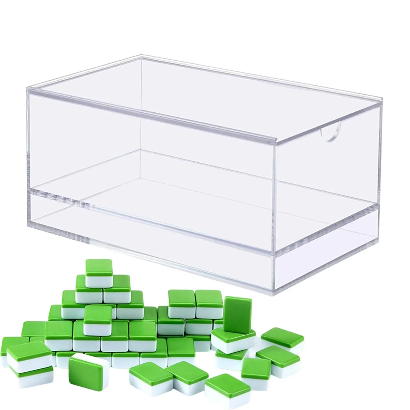 Custodia per Tessere Mahjong Leggera e Trasparente, Organizzatore per Tessere Mahjong per Feste, Incontri Informali, Viaggi, Campeggio, Picnic
