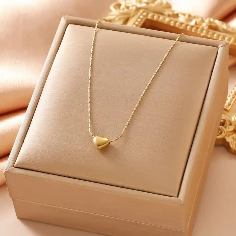 Korean Minimalist Dainty Heart Pendant Clavicle Necklace for Women, Tiny Love Heart Niche Light Luxury Jewelry