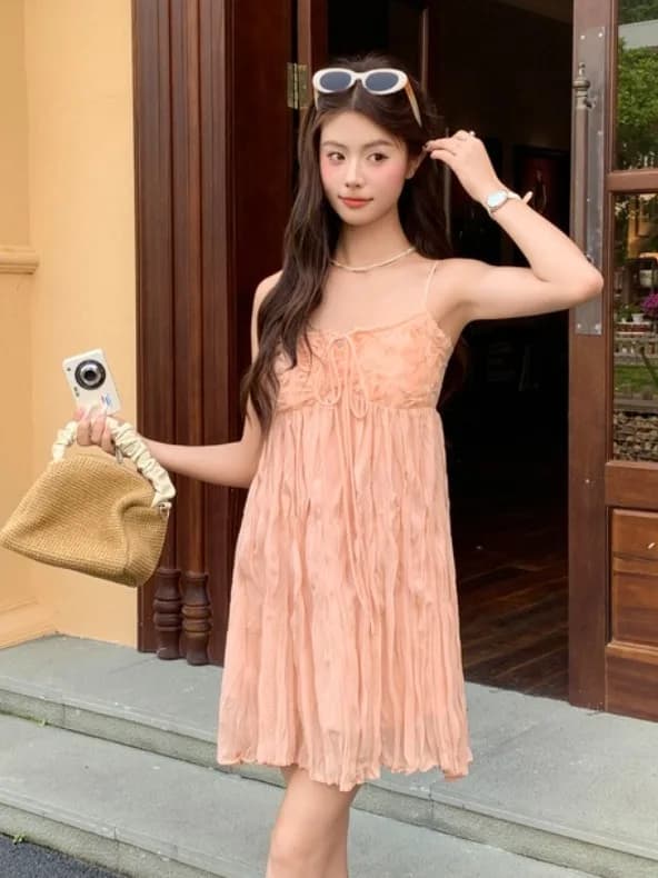 Abito Estivo Chic Plissettato Senza Spalline da Donna, Vestito Corto Sexy e Morbido Stile Vacanza, Casual e Traspirante