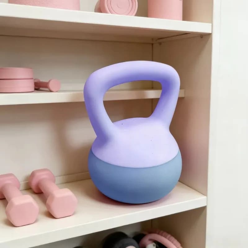 Rubber Protective Base Vinyl Coated Soft Weight Plate Adjustable Kettlebell Set For Home Daily Workout Training