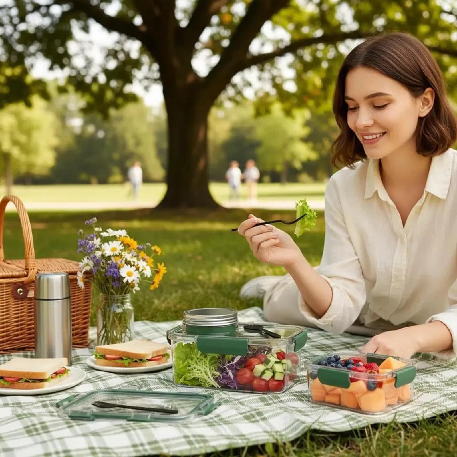 Contenitore per insalata da 2,5 Oz Conservazione degli alimenti con coperchio Scatola per il pranzo scolastica per cucina Viaggi Ufficio Scuola Preparazione dei pasti Snack Insalata di cereali