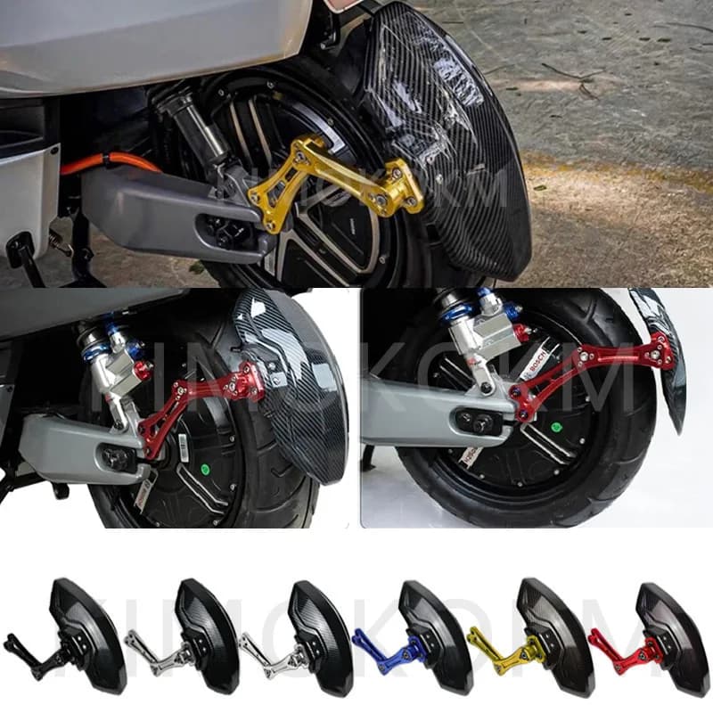 Parafango Posteriore Regolabile per Moto e Bici, Imitazione Fibra di Carbonio, Estensione Parafango in Lega di Alluminio, Accessori