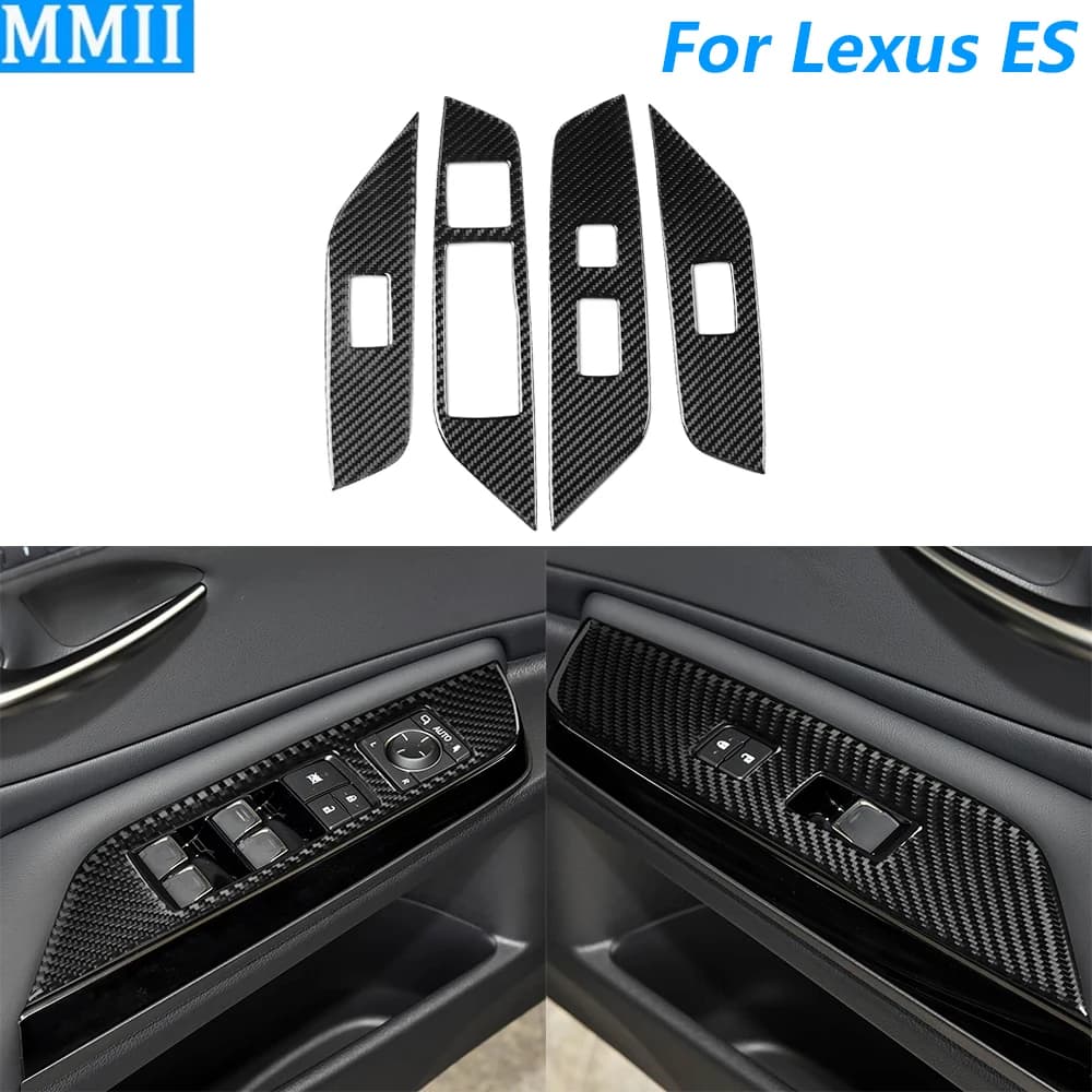 Per Lexus ES ES200 250 260 300h 350 200 2018-2025, Copertura in Fibra di Carbonio per Pannello di Controllo Alzacristalli, Accessori Auto, Adesivo