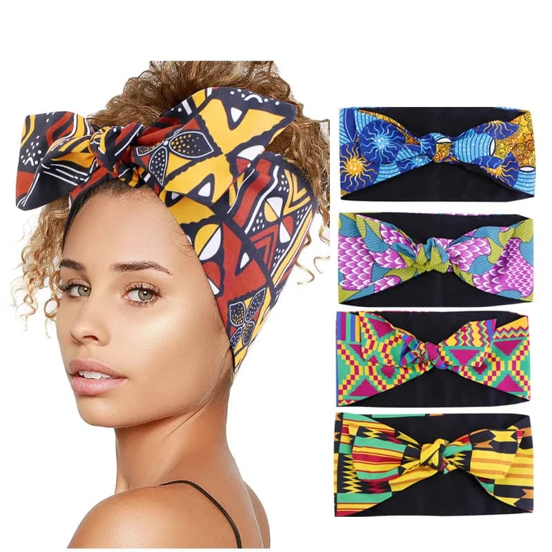Fascia per capelli con stampa africana delle nuove donne Fascia elastica per capelli sportiva per yoga per trecce Ricci per ragazze Salone Trucco Copricapo Turbante Copricapo