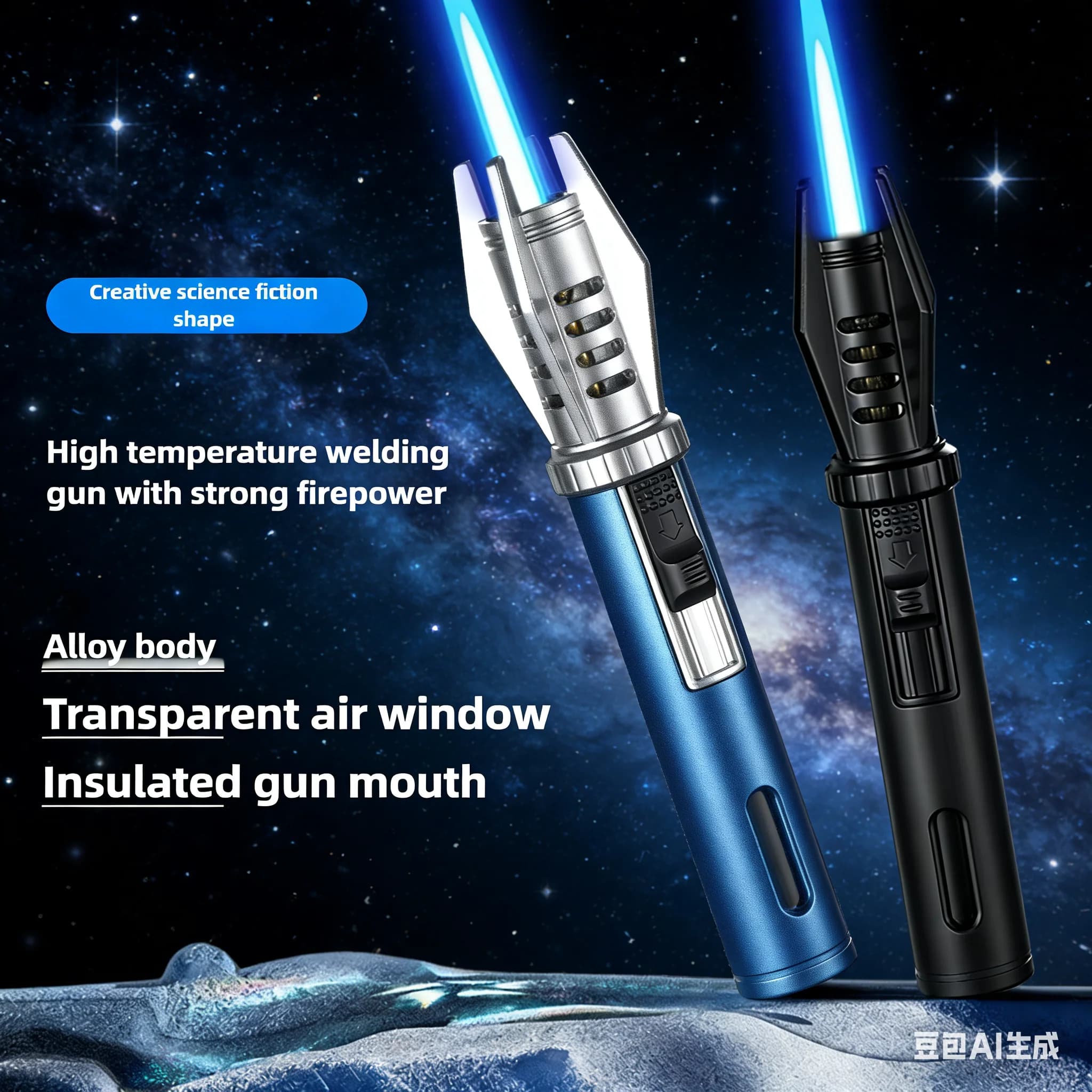 Nuovo accendino gonfiabile con pistola per saldatura ad alta temperatura in stile mini spada laser con forte potere di fuoco accenditore da campeggio all'aperto