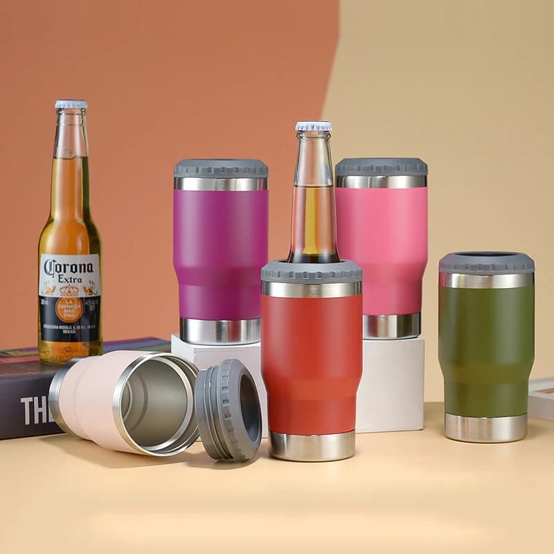 Thermos in acciaio inossidabile Tazza sottovuoto addensata a doppio strato Mantieni la bottiglia di raffreddamento per bevande Birra Tazza isolante termica con apriscatole