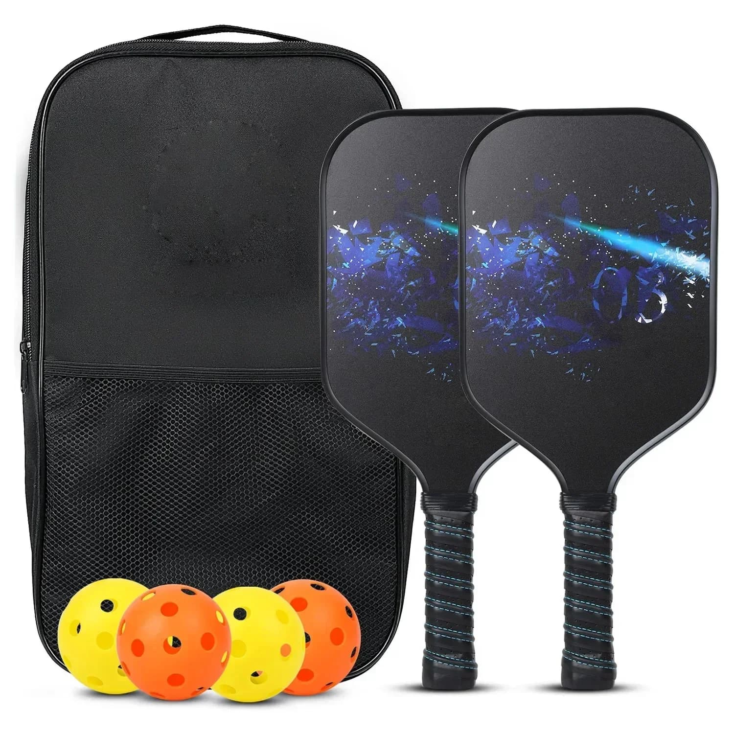 Set di racchette da pickleball Set di racchette Copri racchetta portatile Borsa da trasporto Kit regalo Approvato USAPA Nucleo a nido d'ape per interni ed esterni 4 palline