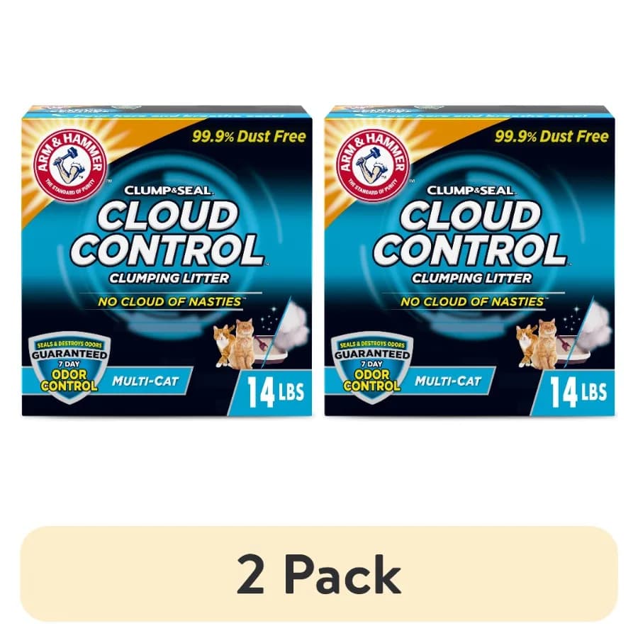 Multi-Cat Clumping Cat Litter with Hypoallergenic Light Scent 2 Pack 14 lb - Ideal for odor control and easy cleanup for multip